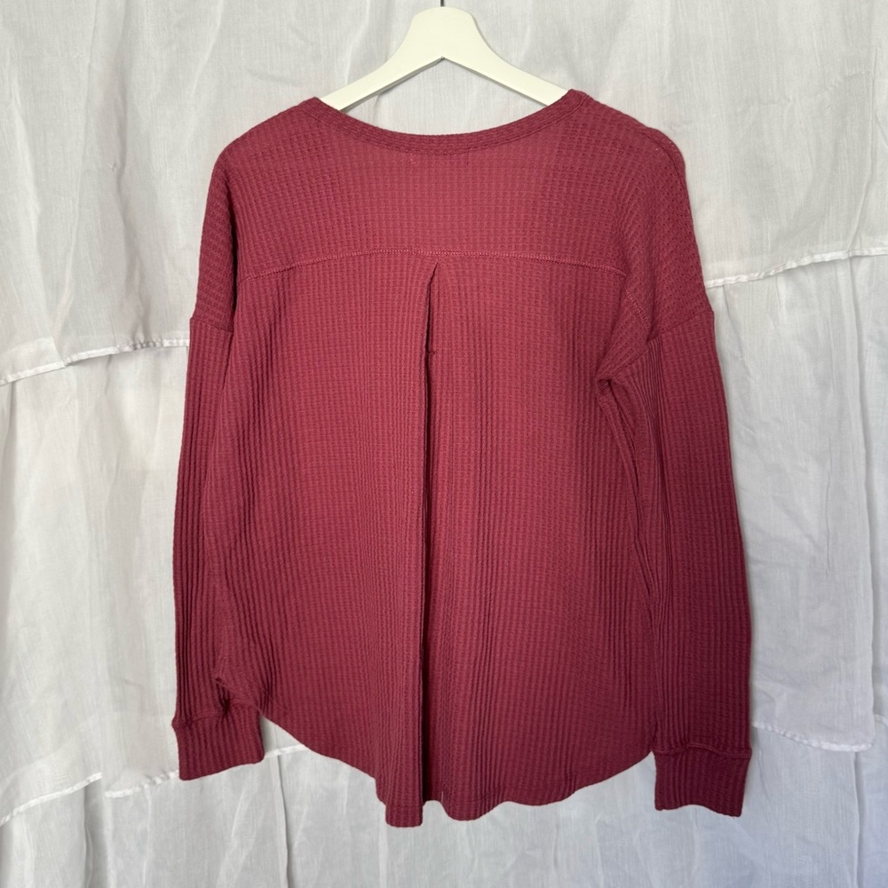 Grace & Lace Waffle Knit Button Up Long Sleeve Shirt - Picture 6 of 6